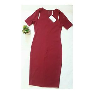 Fabletics red maroon Eva midi dress L